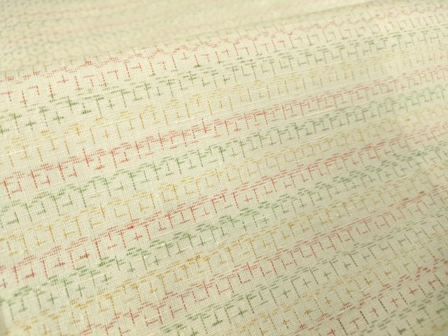 平和屋着物▽上質な紬 単衣 亀甲横段文 正絹 逸品 DAAT9728az