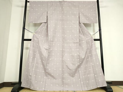 平和屋着物▽上質な紬 単衣 丸文 正絹 逸品 DAAT9730az