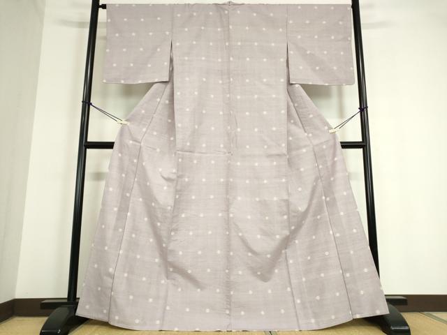 平和屋着物▽上質な紬 単衣 丸文 正絹 逸品 DAAT9730az
