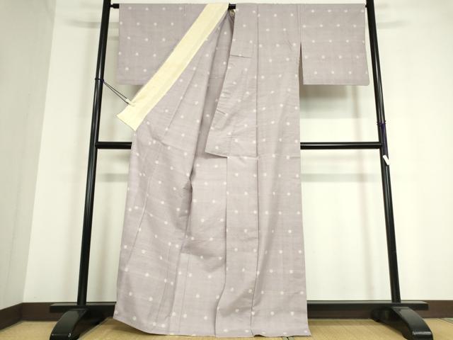 平和屋着物▽上質な紬 単衣 丸文 正絹 逸品 DAAT9730az