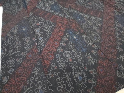 平和屋着物▽上質な紬 単衣 草花文 正絹 逸品 DAAT9731az