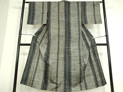平和屋着物▽上質な紬 単衣 間道 正絹 逸品 DAAT9732az
