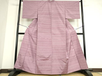 平和屋着物▽上質な紬 単衣 霞文 めがね織 正絹 逸品 DAAT9733az