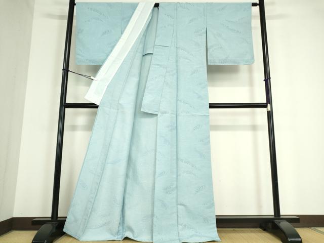 平和屋着物▽上質な紬　単衣　流水文　正絹　逸品　DAAT9737az