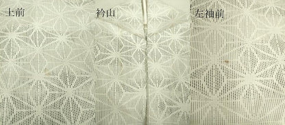 平和屋着物▽上質な紬 単衣 麻の葉文 正絹 逸品 DAAT9744az