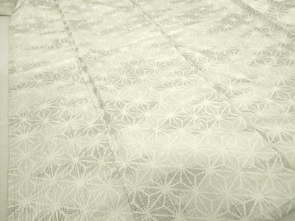 平和屋着物▽上質な紬 単衣 麻の葉文 正絹 逸品 DAAT9744az