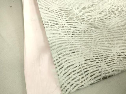 平和屋着物▽上質な紬 単衣 麻の葉文 正絹 逸品 DAAT9744az