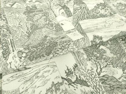 平和屋着物▽上質な小紋 単衣 風景樹林文 鬼しぼ縮緬 正絹 逸品 DAAT9747az