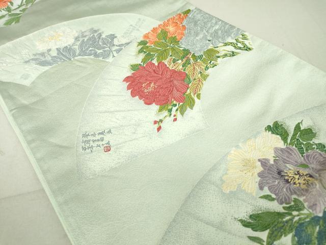 平和屋着物▼六通柄袋帯　唐織　地紙花文　金糸　正絹　逸品　DAAT9804az