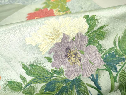 平和屋着物▼六通柄袋帯　唐織　地紙花文　金糸　正絹　逸品　DAAT9804az