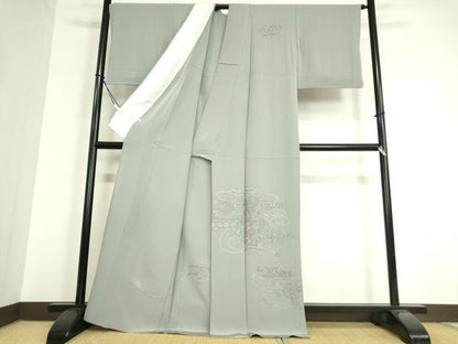 平和屋着物▽中国三大刺繍　スワトウ刺繍　汕頭刺繍　総刺繍　訪問着　単衣　霞取り紐花文　西武扱い　正絹　逸品　DAAT9825az