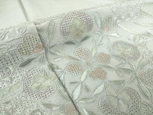 平和屋着物▽中国三大刺繍　スワトウ刺繍　汕頭刺繍　総刺繍　訪問着　単衣　霞取り紐花文　西武扱い　正絹　逸品　DAAT9825az