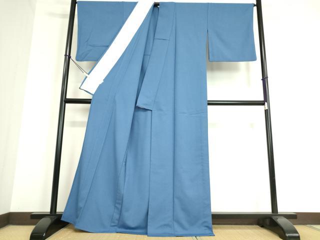 平和屋着物▽色無地 単衣 紺碧色 洗える着物 DAAT9830az