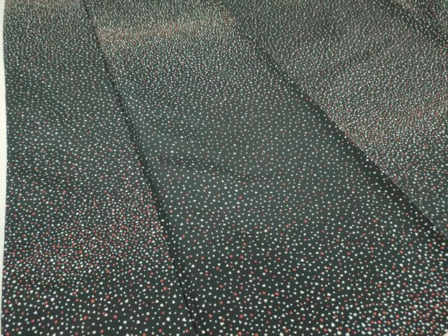 平和屋着物▽小紋 単衣 霞文 黒地 洗える着物 DAAT9832az