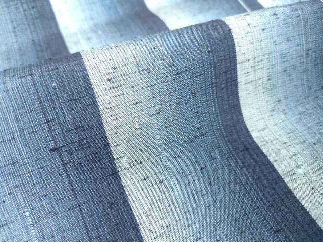 平和屋着物▽上質な紬　単衣　縞　正絹　逸品　DAAT9840az