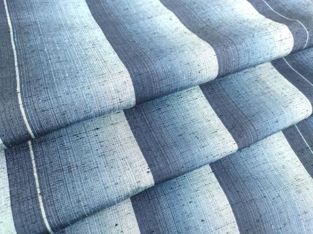 平和屋着物▽上質な紬　単衣　縞　正絹　逸品　DAAT9840az