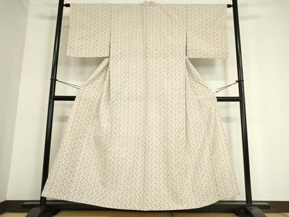 平和屋着物▽上質な紬 単衣 絣間道 正絹 逸品 DAAT9841az
