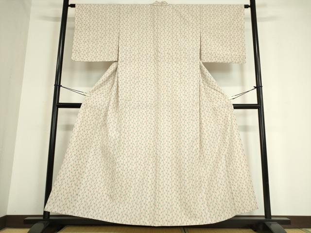 平和屋着物▽上質な紬 単衣 絣間道 正絹 逸品 DAAT9841az