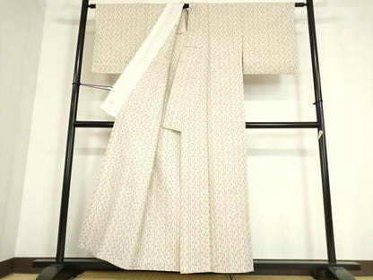 平和屋着物▽上質な紬 単衣 絣間道 正絹 逸品 DAAT9841az