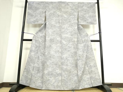 平和屋着物▽小千谷紬 単衣 鼓花文 正絹 逸品 DAAT9843az
