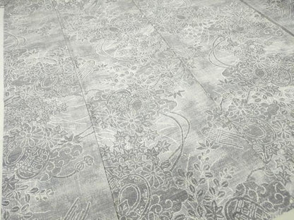 平和屋着物▽小千谷紬 単衣 鼓花文 正絹 逸品 DAAT9843az