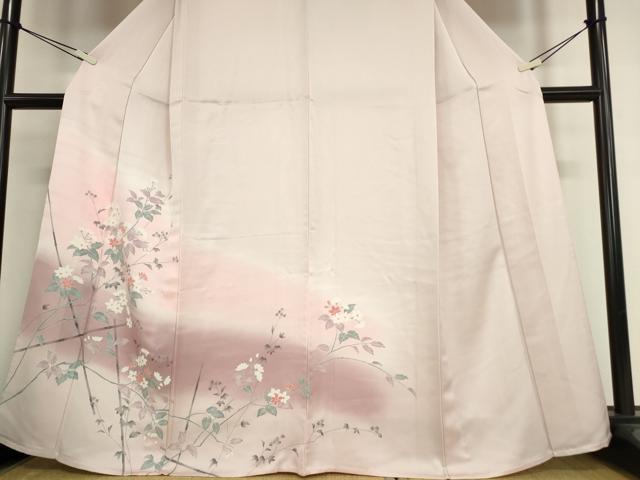 平和屋着物▽訪問着 単衣 友禅 枝花文 暈し染め 正絹 逸品 DAAT9846az