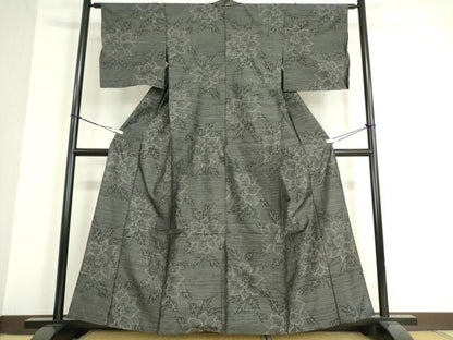 平和屋着物▽本場大島紬 単衣 草花文 正絹 逸品 DAAT9847az