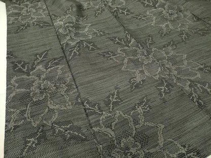 平和屋着物▽本場大島紬 単衣 草花文 正絹 逸品 DAAT9847az