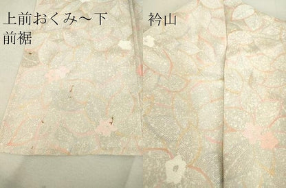 平和屋着物▽上質な小紋 単衣 地紋起こし 草花文 正絹 逸品 DAAT9849az