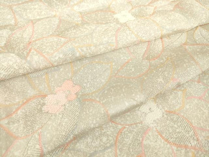 平和屋着物▽上質な小紋 単衣 地紋起こし 草花文 正絹 逸品 DAAT9849az