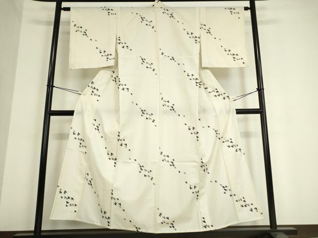 平和屋着物▽小紋 単衣 型染め 千鳥 洗える着物 DAAT9850az