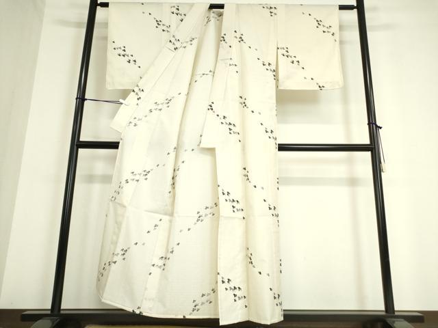 平和屋着物▽小紋 単衣 型染め 千鳥 洗える着物 DAAT9850az