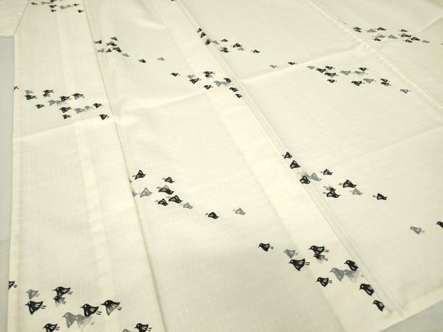 平和屋着物▽小紋 単衣 型染め 千鳥 洗える着物 DAAT9850az