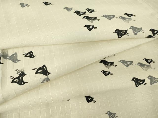 平和屋着物▽小紋 単衣 型染め 千鳥 洗える着物 DAAT9850az