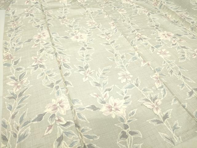 平和屋着物▽上質な紬　単衣　花繋ぎ　正絹　逸品　DAAT9851az