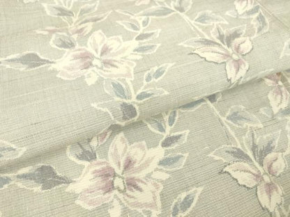 平和屋着物▽上質な紬　単衣　花繋ぎ　正絹　逸品　DAAT9851az