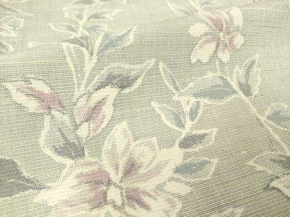 平和屋着物▽上質な紬　単衣　花繋ぎ　正絹　逸品　DAAT9851az