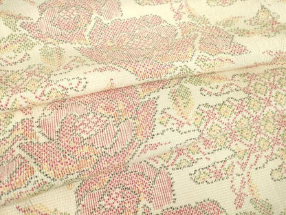 平和屋着物▽本塩沢 単衣 牡丹文 正絹 逸品 DAAT9853az