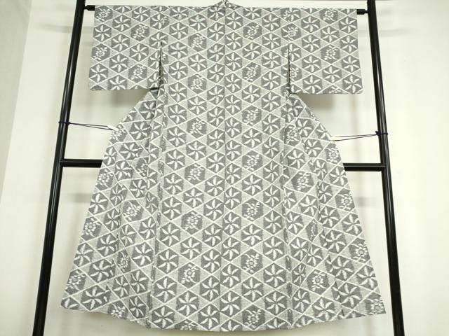 平和屋着物▽小紋 単衣 菱花文 綿 逸品 DAAT9859az