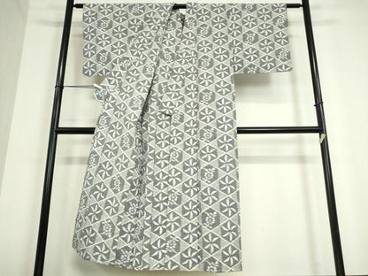 平和屋着物▽小紋 単衣 菱花文 綿 逸品 DAAT9859az