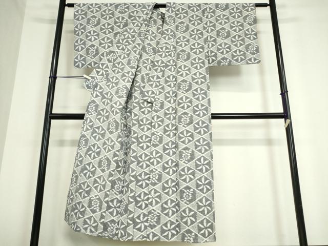 平和屋着物▽小紋 単衣 菱花文 綿 逸品 DAAT9859az