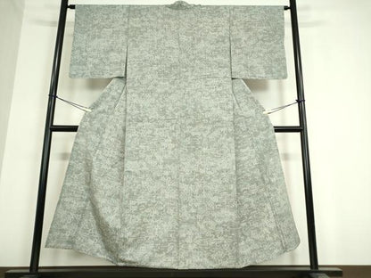 平和屋着物▽上質な紬　単衣　風景文　正絹　逸品　DAAT9864az
