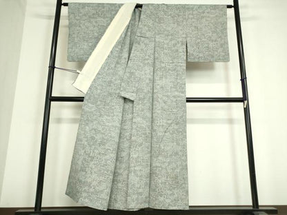 平和屋着物▽上質な紬　単衣　風景文　正絹　逸品　DAAT9864az