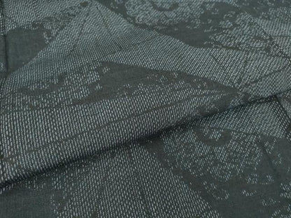 平和屋着物▽結城紬 単衣 幾何学花文 正絹 逸品 DAAT9865az