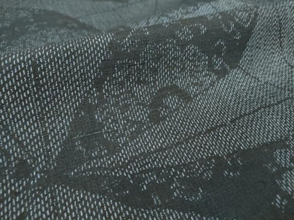 平和屋着物▽結城紬 単衣 幾何学花文 正絹 逸品 DAAT9865az