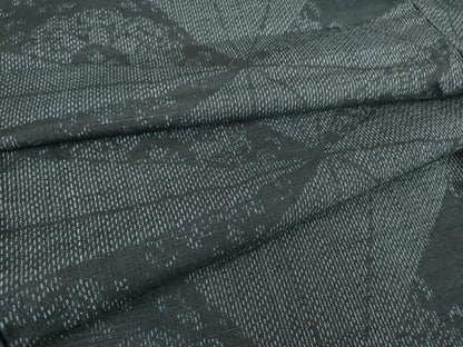 平和屋着物▽結城紬 単衣 幾何学花文 正絹 逸品 DAAT9865az