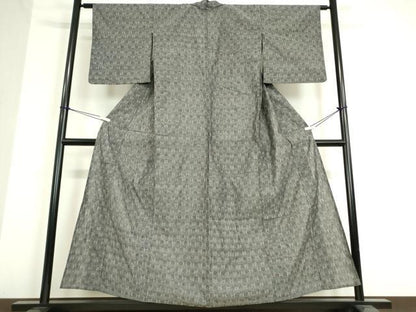 平和屋着物▽上質な紬 単衣 絣文 正絹 逸品 DAAT9866az