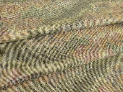 平和屋着物▽上質な紬 単衣 草花文 反端付き 正絹 逸品 DAAT9867az