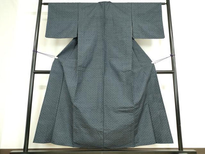 平和屋着物▽上質な紬 単衣 変わり縞 正絹 逸品 DAAT9868az