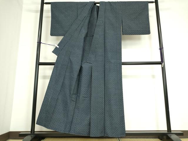 平和屋着物▽上質な紬 単衣 変わり縞 正絹 逸品 DAAT9868az